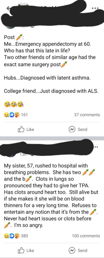 Posty z grupy Facebook zrzeszającej przeciwników szczepień