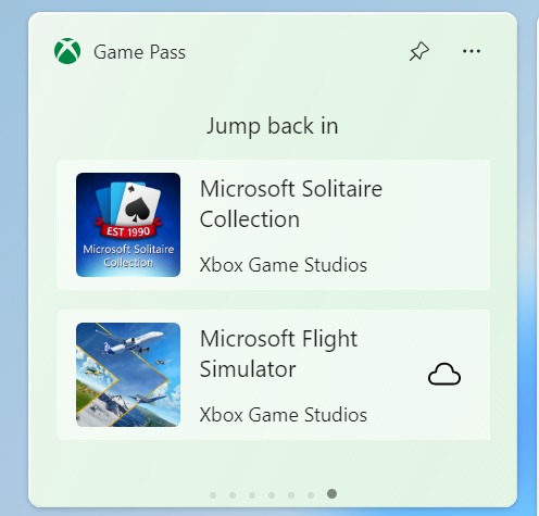 Windows 11 widżety game pass