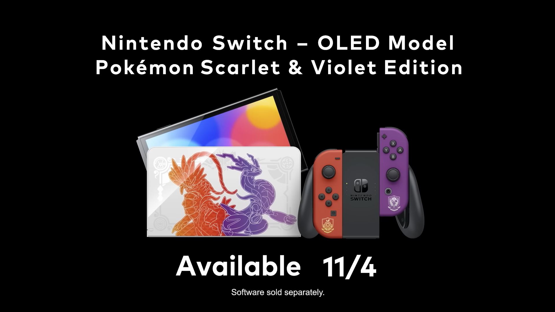 Nintendo Switch OLED Pokemon Scarlet/Violet Edition - pełna prezentacja konsoli (źródło: YouTube)