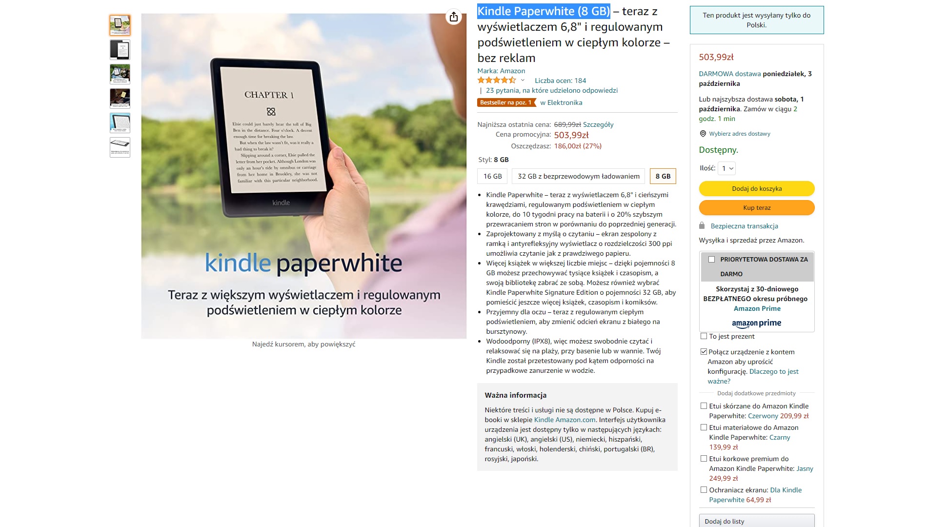 promocja na Kindle Paperwhite fot. Tabletowo.pl
