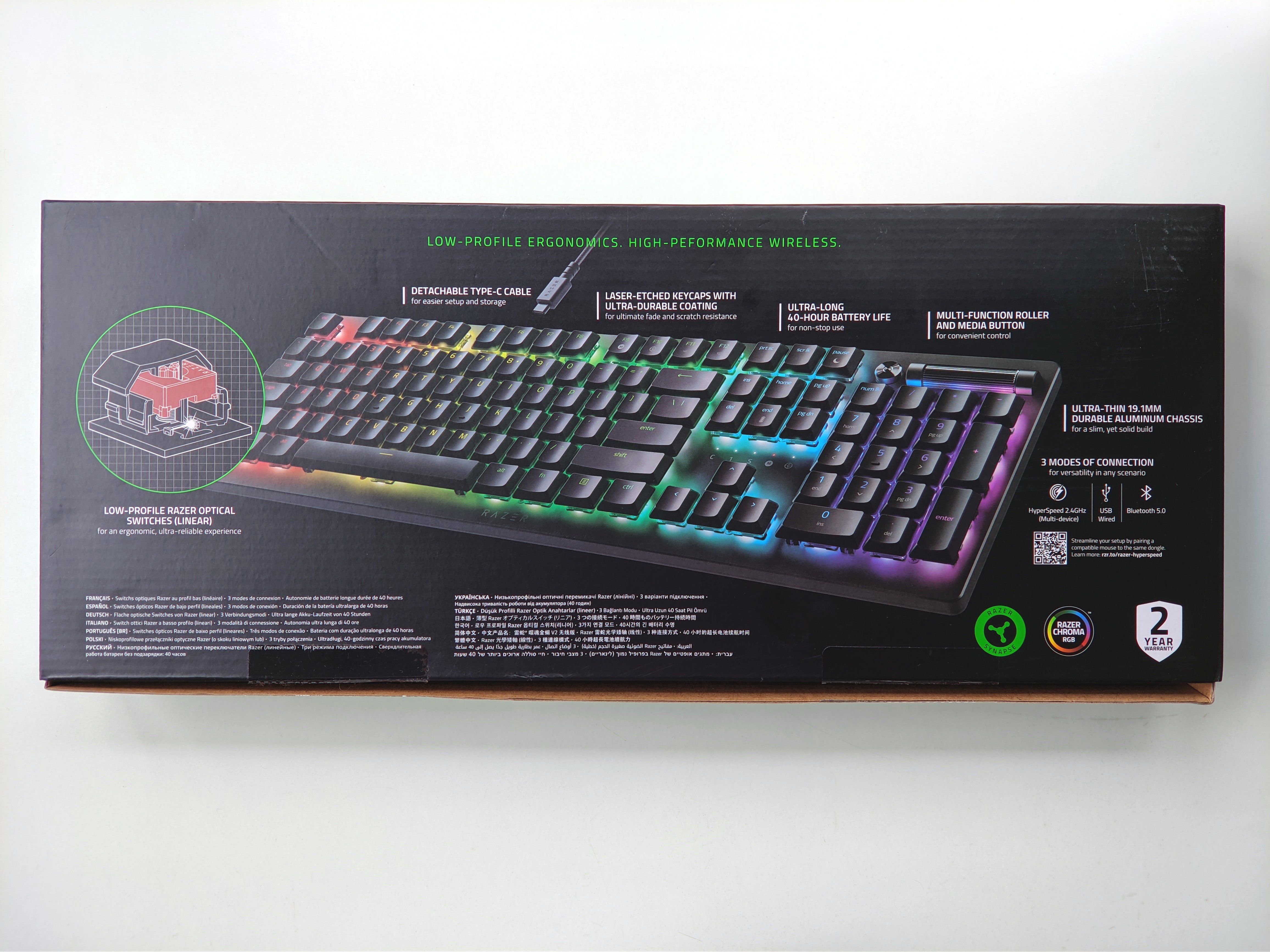 klawiatura Razer Deathstalker V2 Pro keyboard pudełko