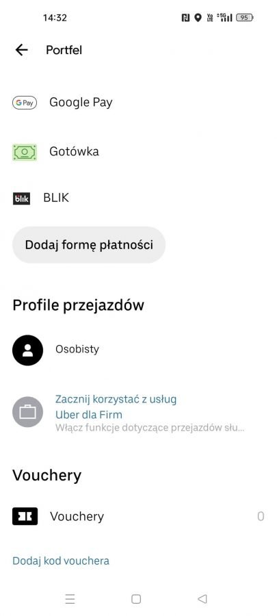 BLIK dostępny jak byk! (źródło: Uber)