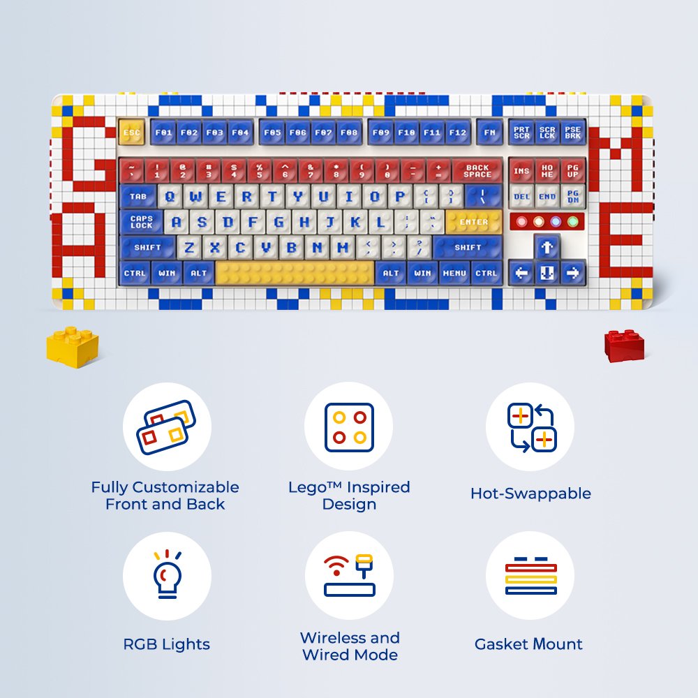 klawiatura MelGeek Pixel z klocków LEGO keyboard