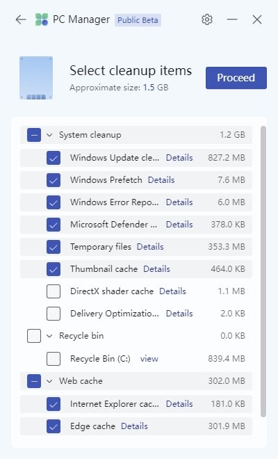 program Microsoft PC Manager do przyspieszenia komputera CCleaner