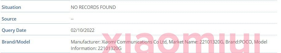 smartfon POCO X5 5G w bazie IMEI