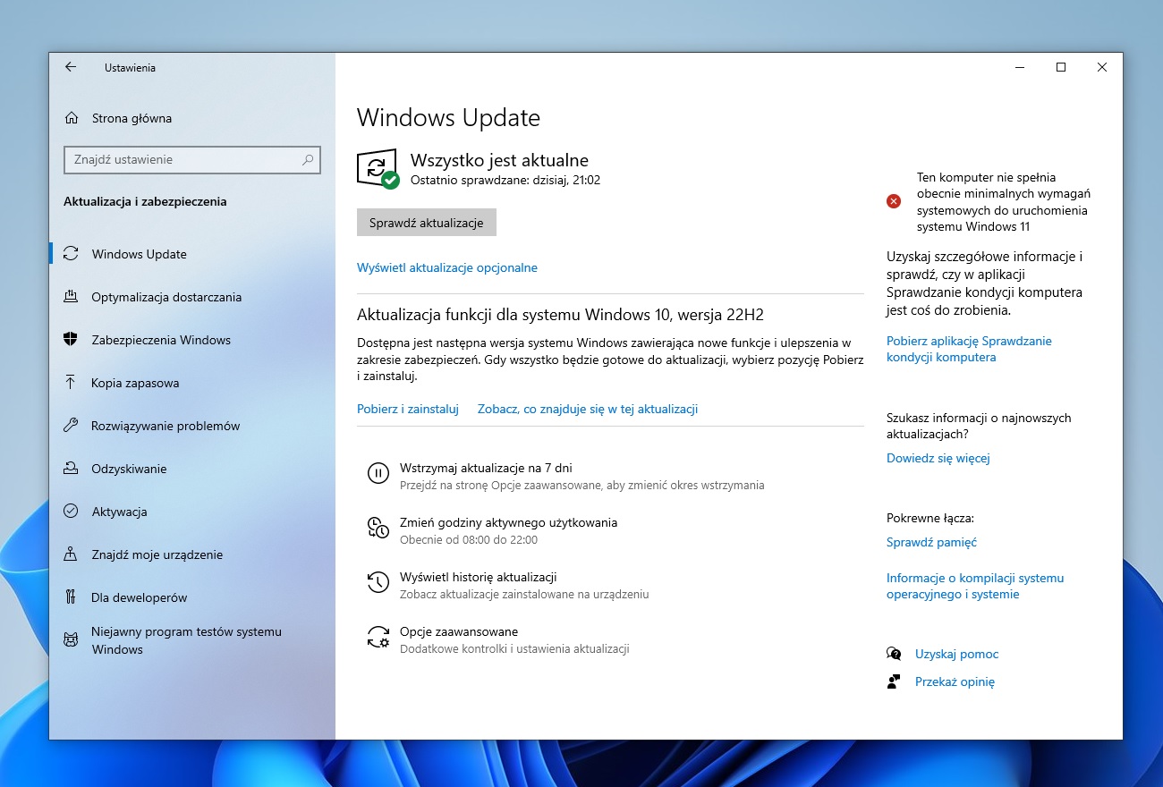 aktualizacja Windows 10 2022 22H2 fot. Tabletowo.pl