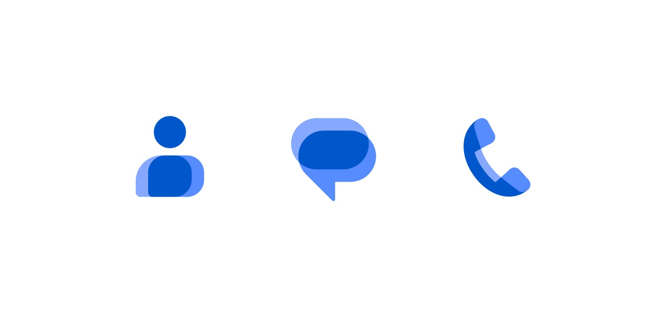aplikacja Kontakty Google Wiadomości Google Telefon Google nowe logo 2022