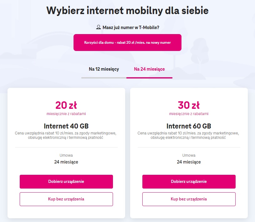 internet mobilny na abonament w T-Mobile październik 2022 roku oferta cennik fot. Tabletowo