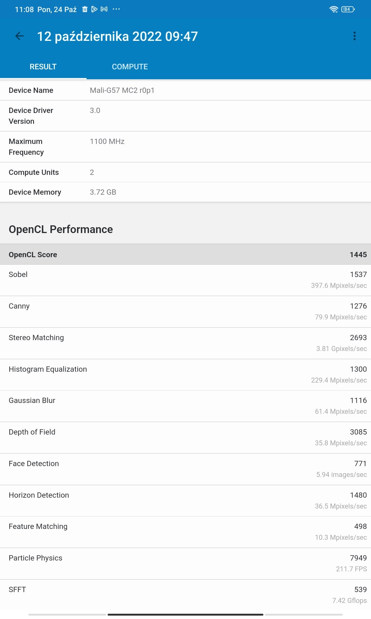 xiaomi redmi pad wyniki geekbench