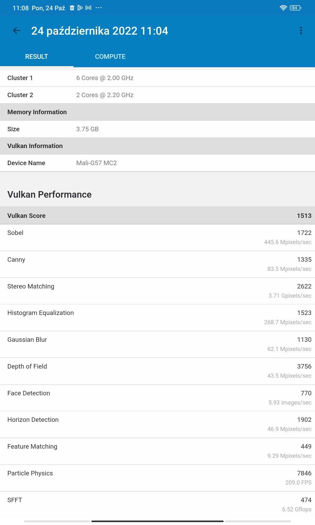 xiaomi redmi pad wyniki geekbench