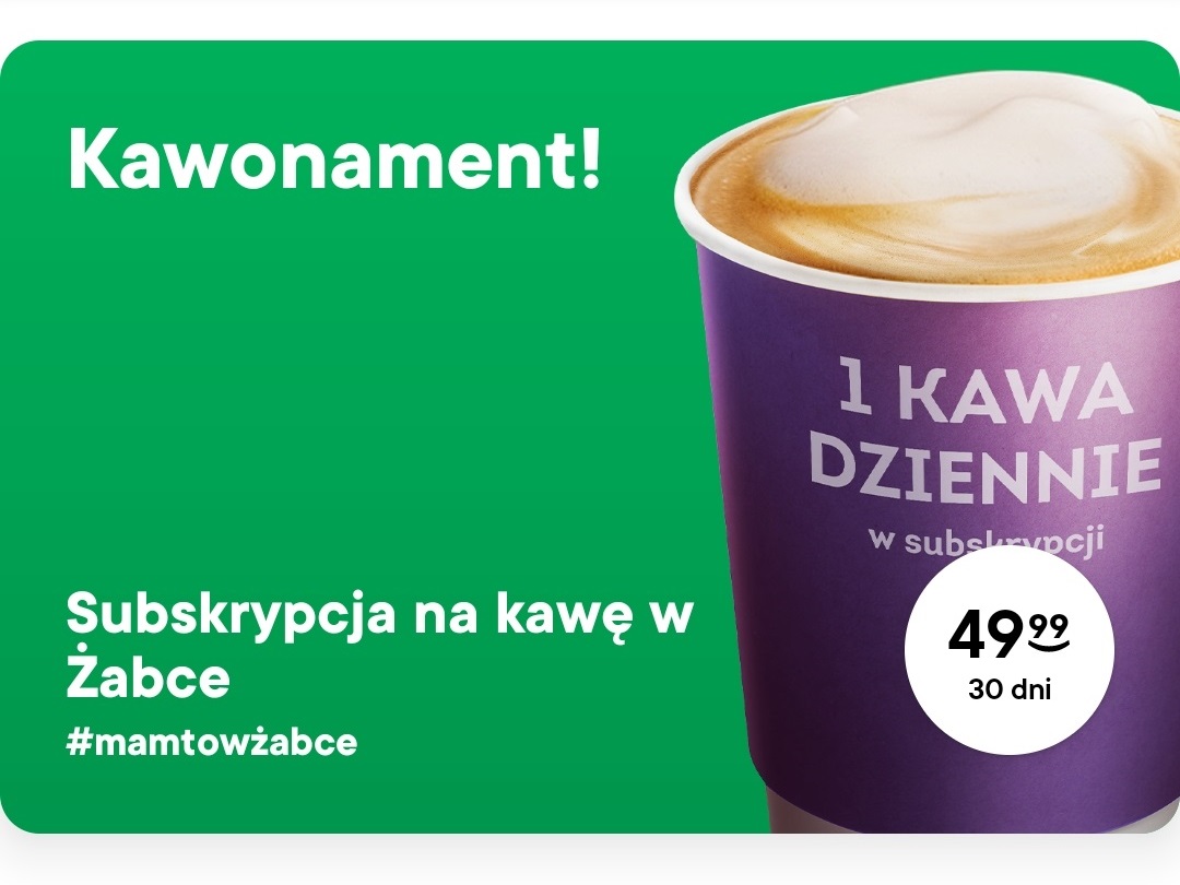 Kawonament Żabka abonament subskrypcja na kawę fot. Tabletowo.pl