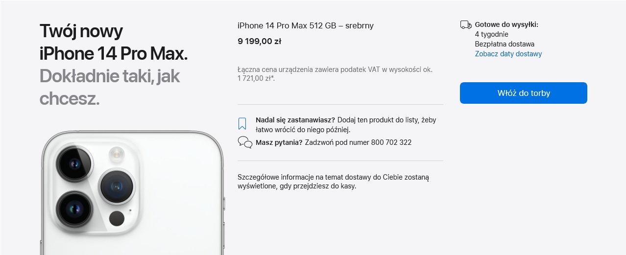 apple iphone 14 pro max czas oczekiwania listopad 2022