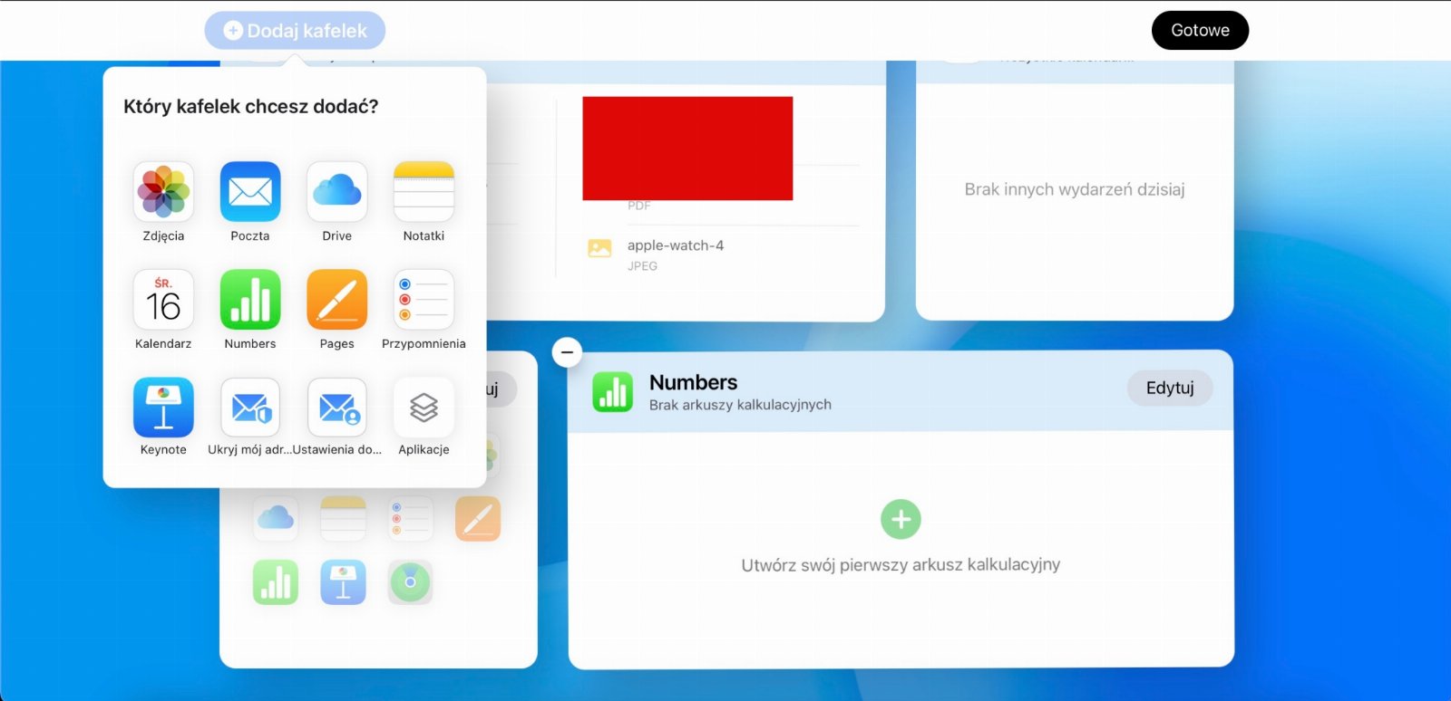 Nowy iCloud w przeglądarce