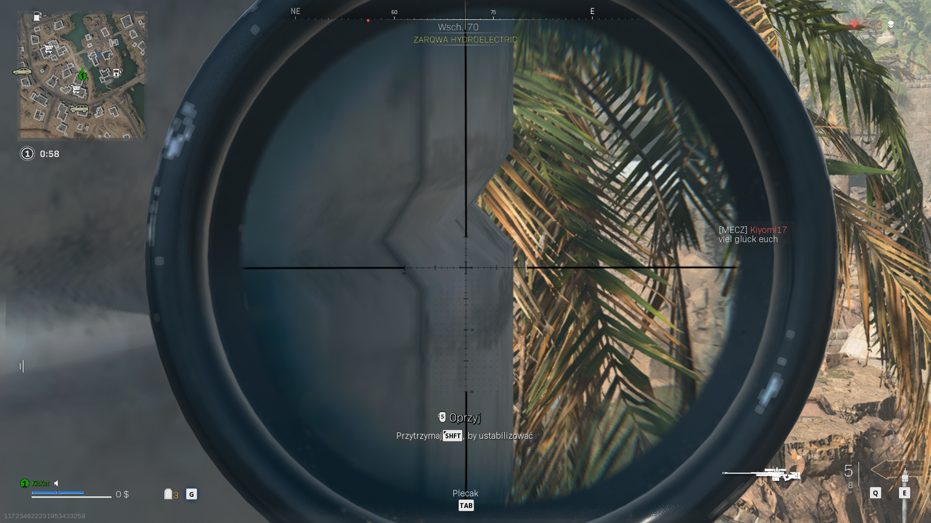 celowanie ze snajperki w Warzone