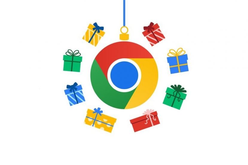 Google Chrome logo świąteczne na święta Boże Narodzenie