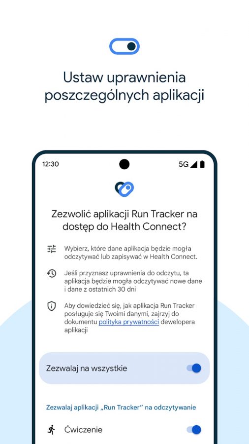 Google aplikacja Health Connect