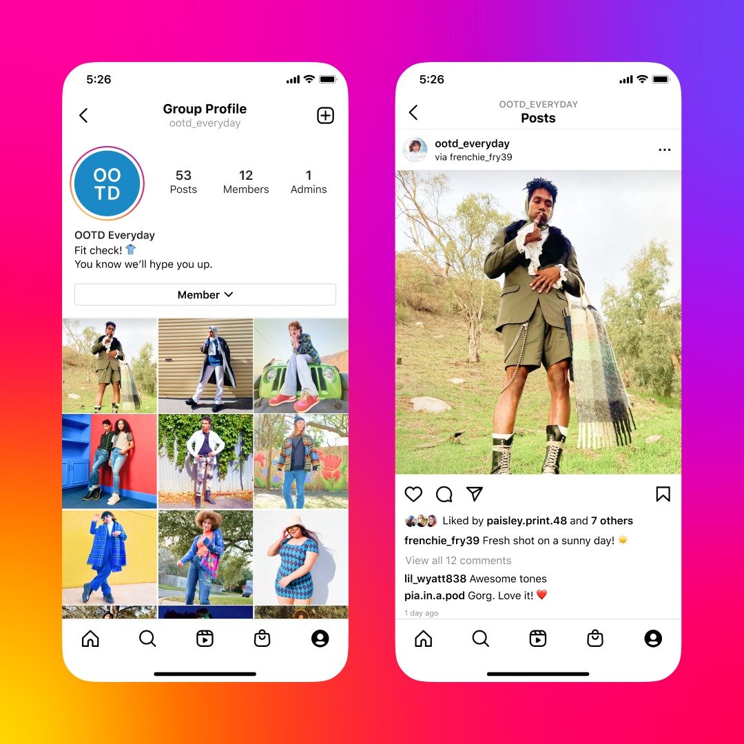 Instagram - profil grupowy
