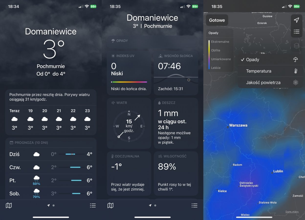 aplikacja pogody Apple