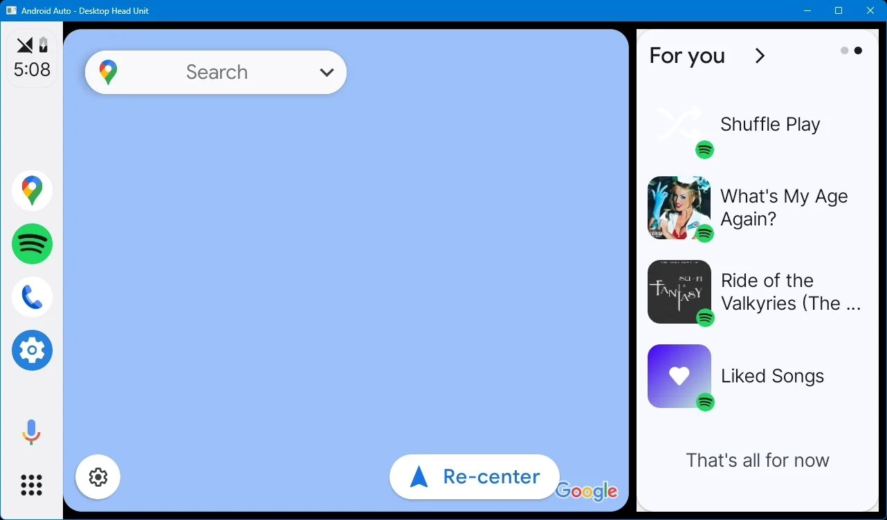 Android Auto Coolwalk jasny motyw