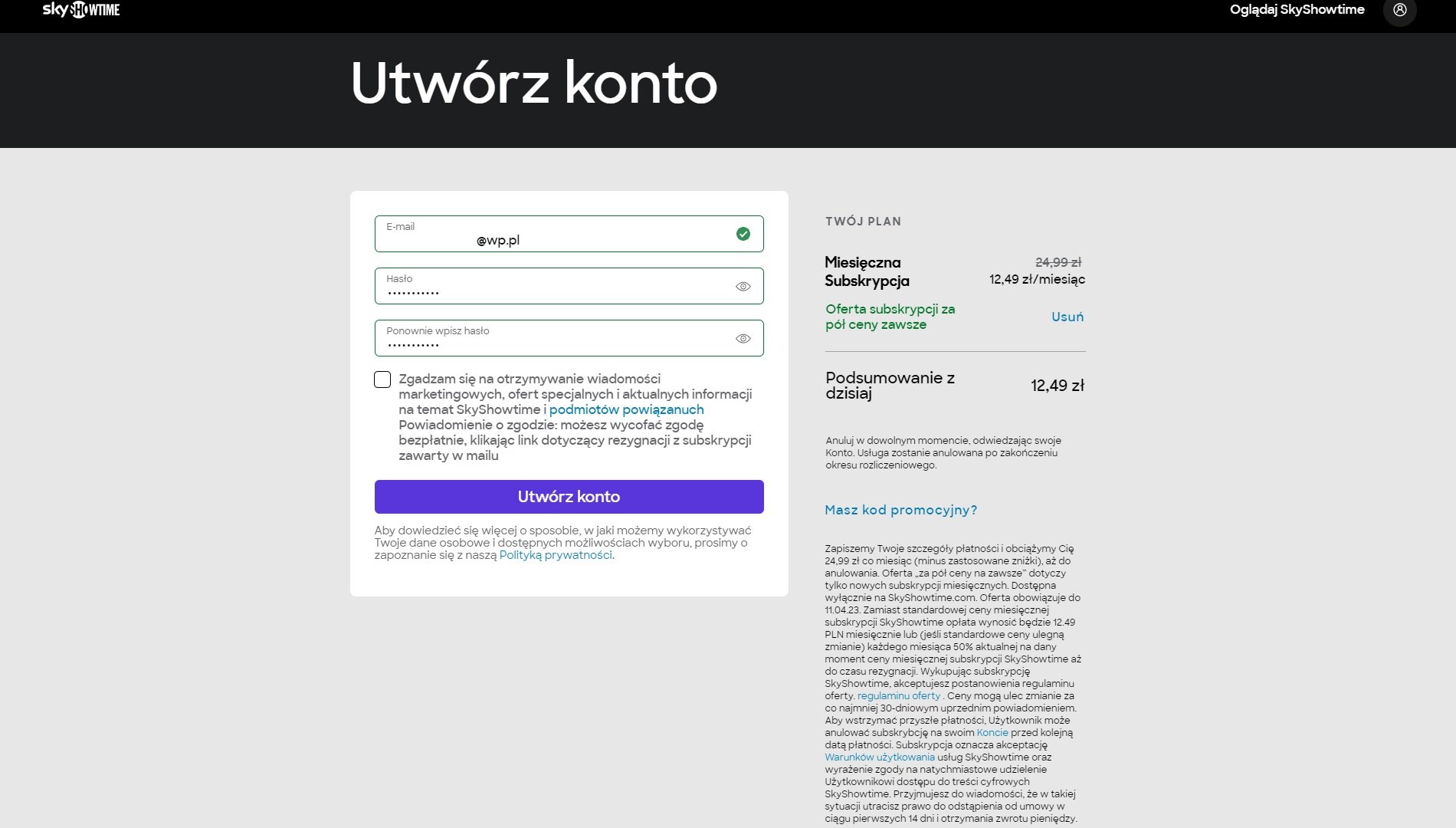 jak zarejestrować się do SkyShowtime poradnik instrukcja fot. Tabletowo.pl