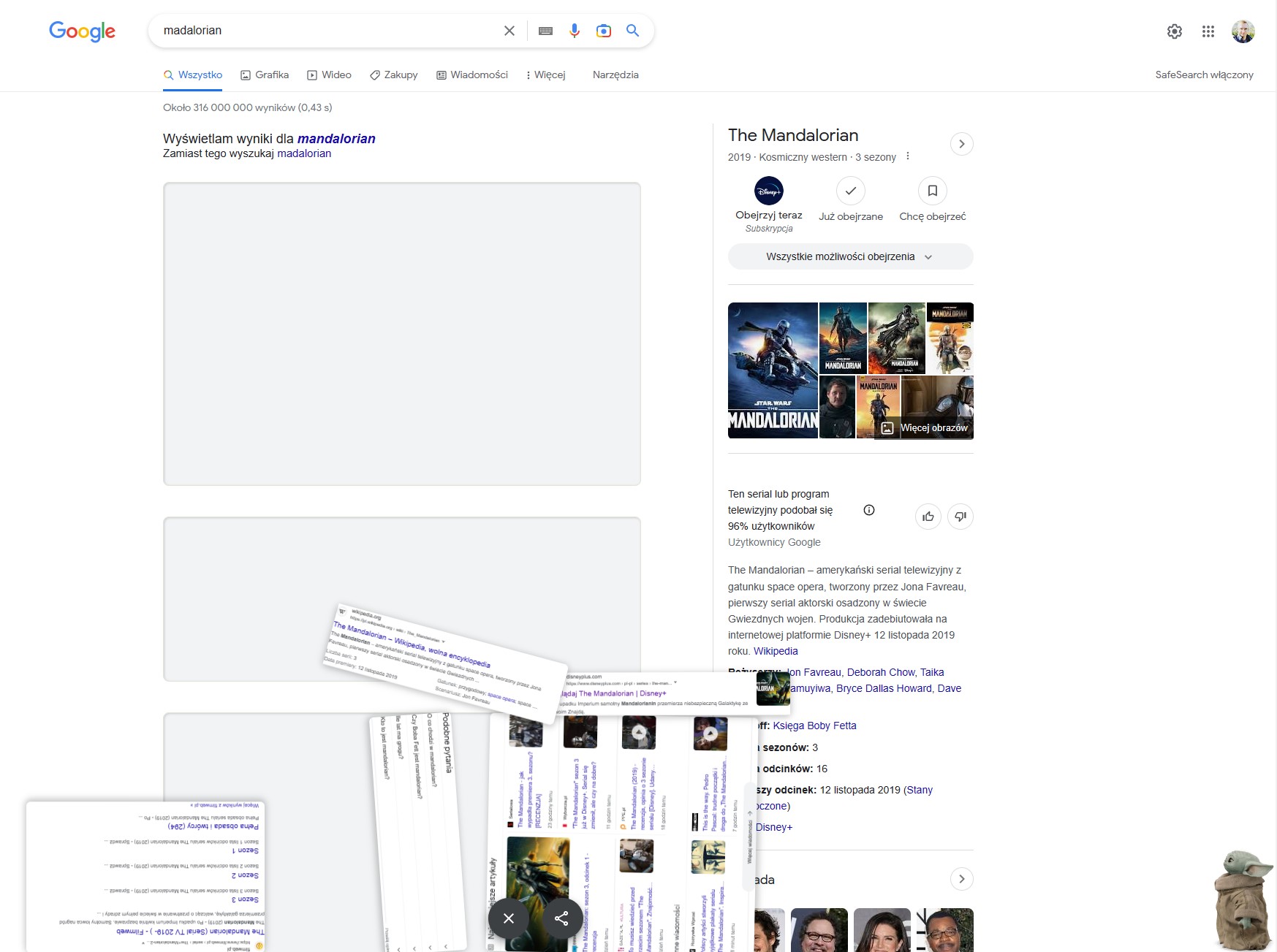 The Mandalorian 3, wyszukiwarka Google