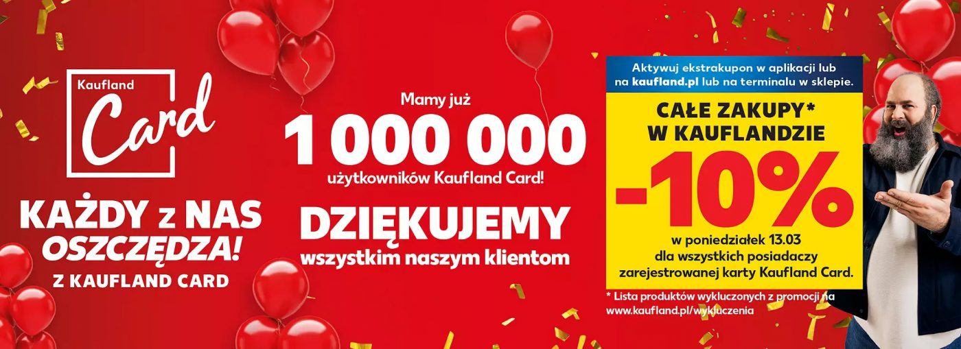 Kaufland Card milion 1000000 użytkowników marzec 2023 roku