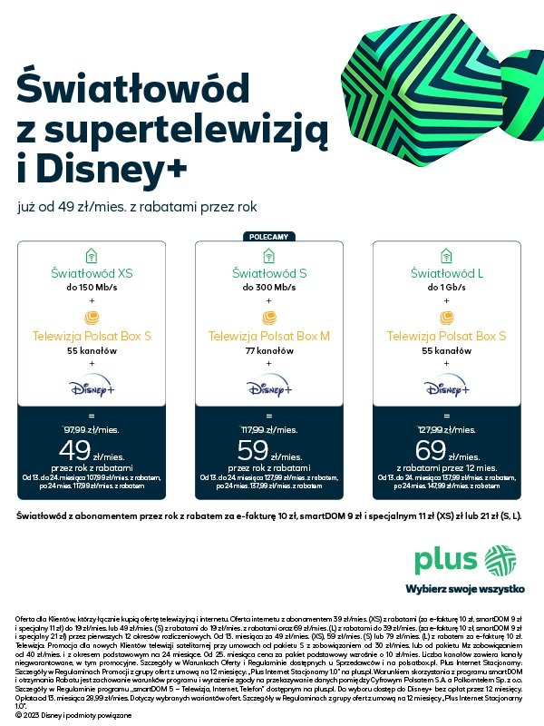 Plus Światłowód z telewizją nowa oferta od 8 marca 2023 roku