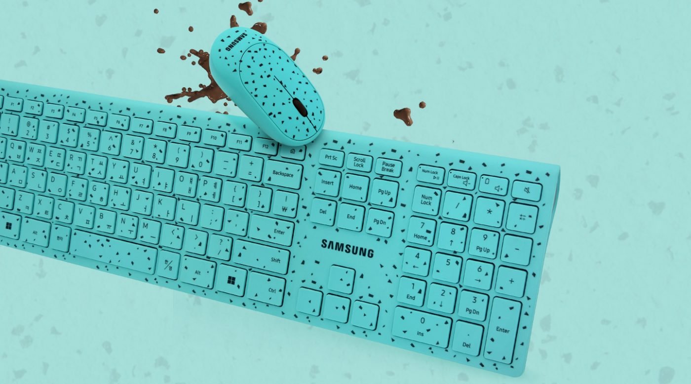 klawiatura i mysz biurowa Samsung Wireless Keyboard Mouse Mint Choco