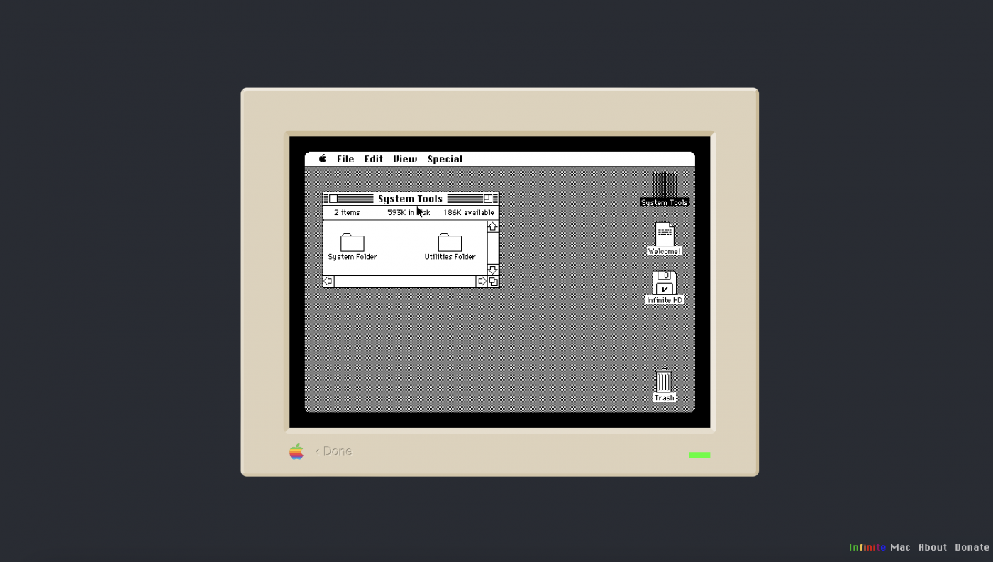 klasyczny Mac OS emulator