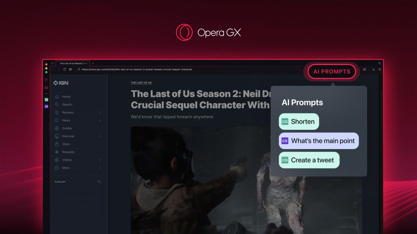Opera GX ze sztuczną inteligencją