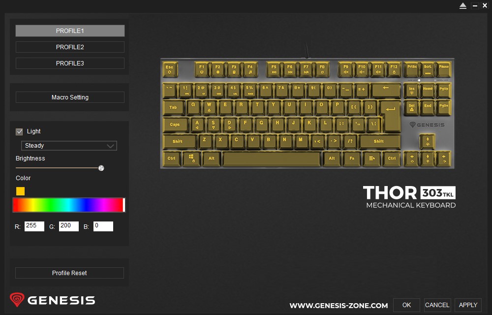 klawiatura mechaniczna Genesis Thor 303 TKL keyboard oprogramowanie
