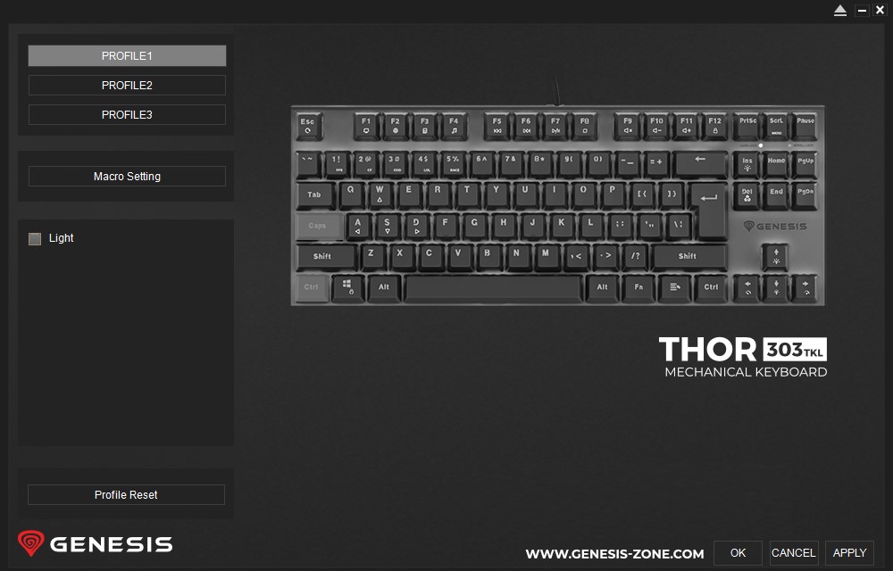 klawiatura mechaniczna Genesis Thor 303 TKL keyboard oprogramowanie