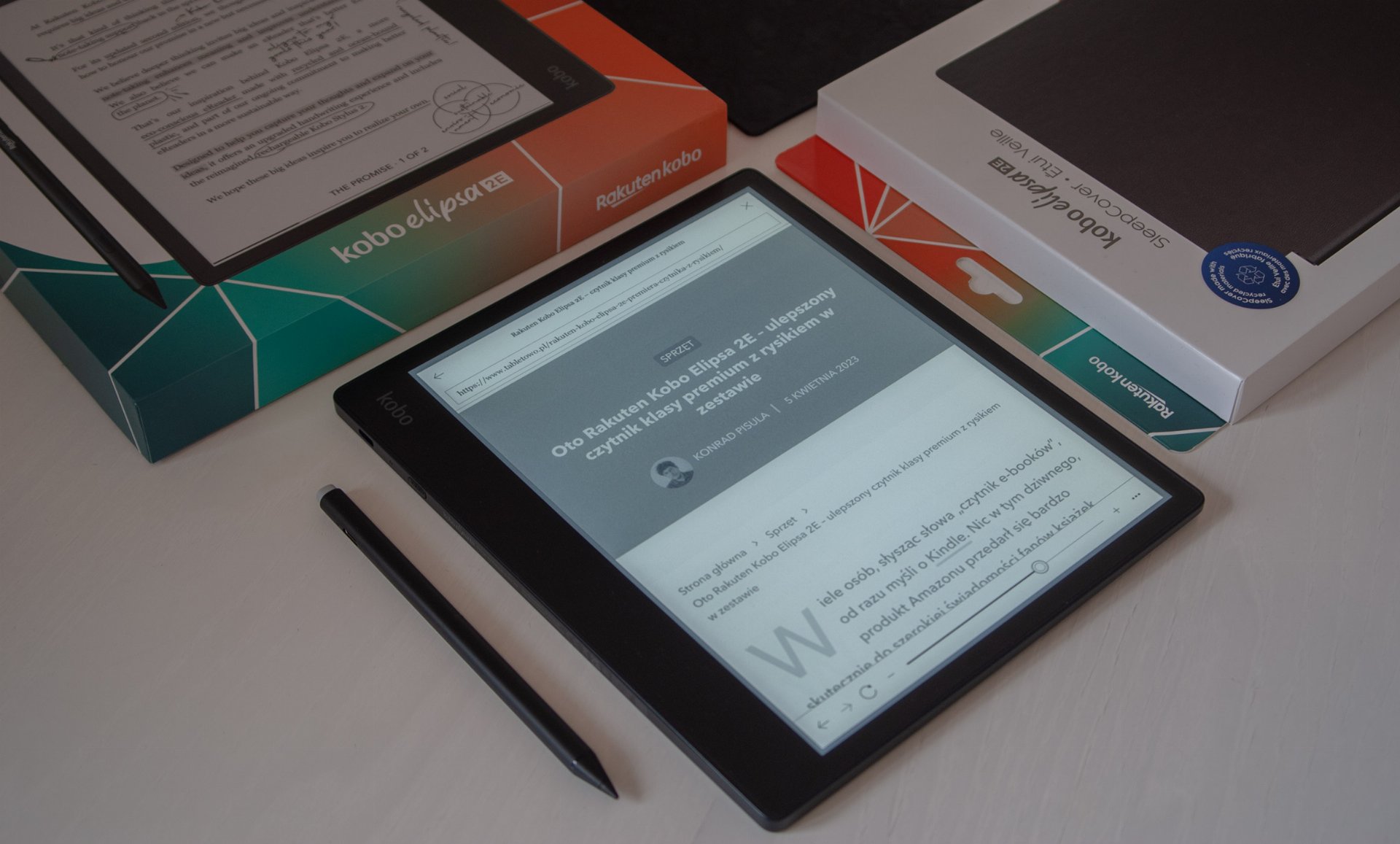 Recenzja Rakuten Kobo Elipsa 2E - SleepCover Kobo Elipsa 2E - Kobo Stylus 2 - Czytnik Ebooków - Tabletowo