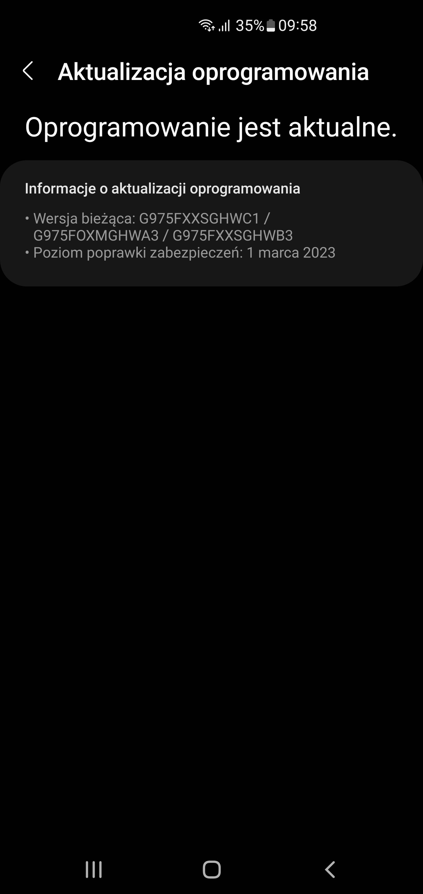 samsung galaxy s10 plus aktualizacja update