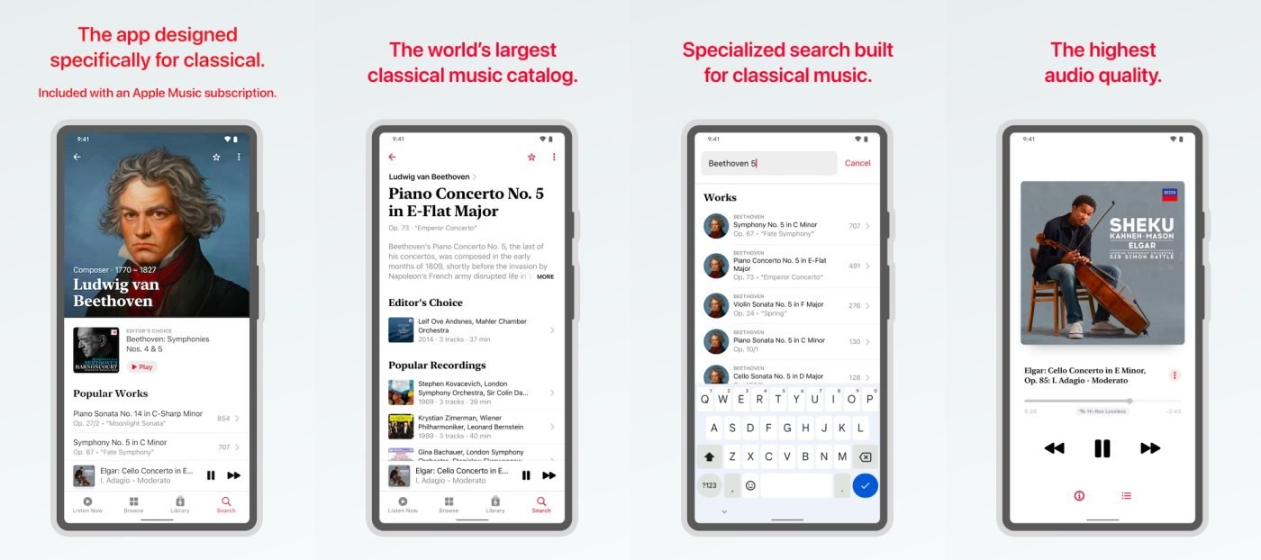 Apple Music Classical w wersji na Androida