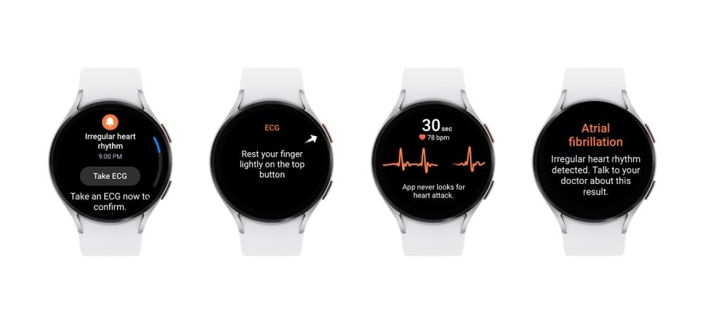 Powiadomienie o nieregularnym rytmie serca Samsung Galaxy Watch 4 Galaxy Watch 5