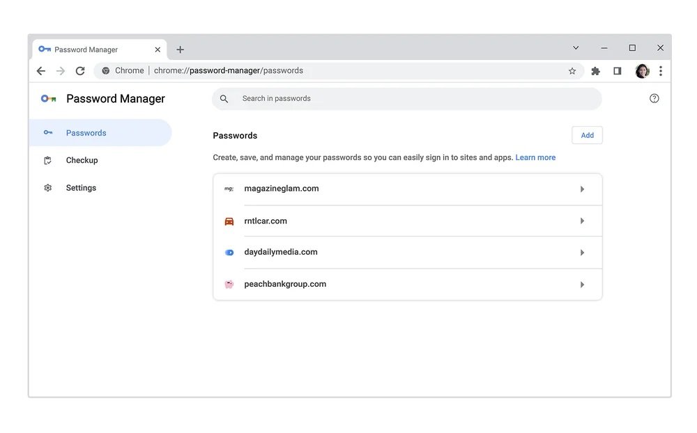Google Chrome Menedżer haseł nowa sekcja zakładka