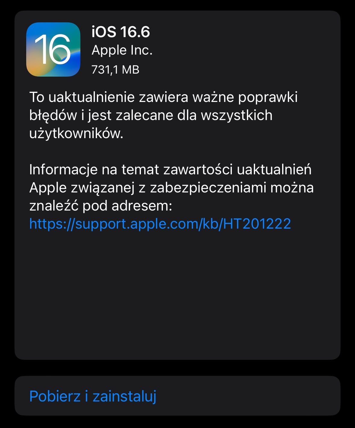 Actualizare iOS 16.6 