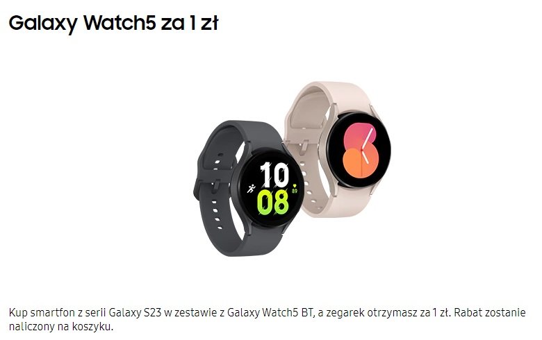 promocja Samsung Galaxy Watch 5 za złotówkę do Galaxy S23