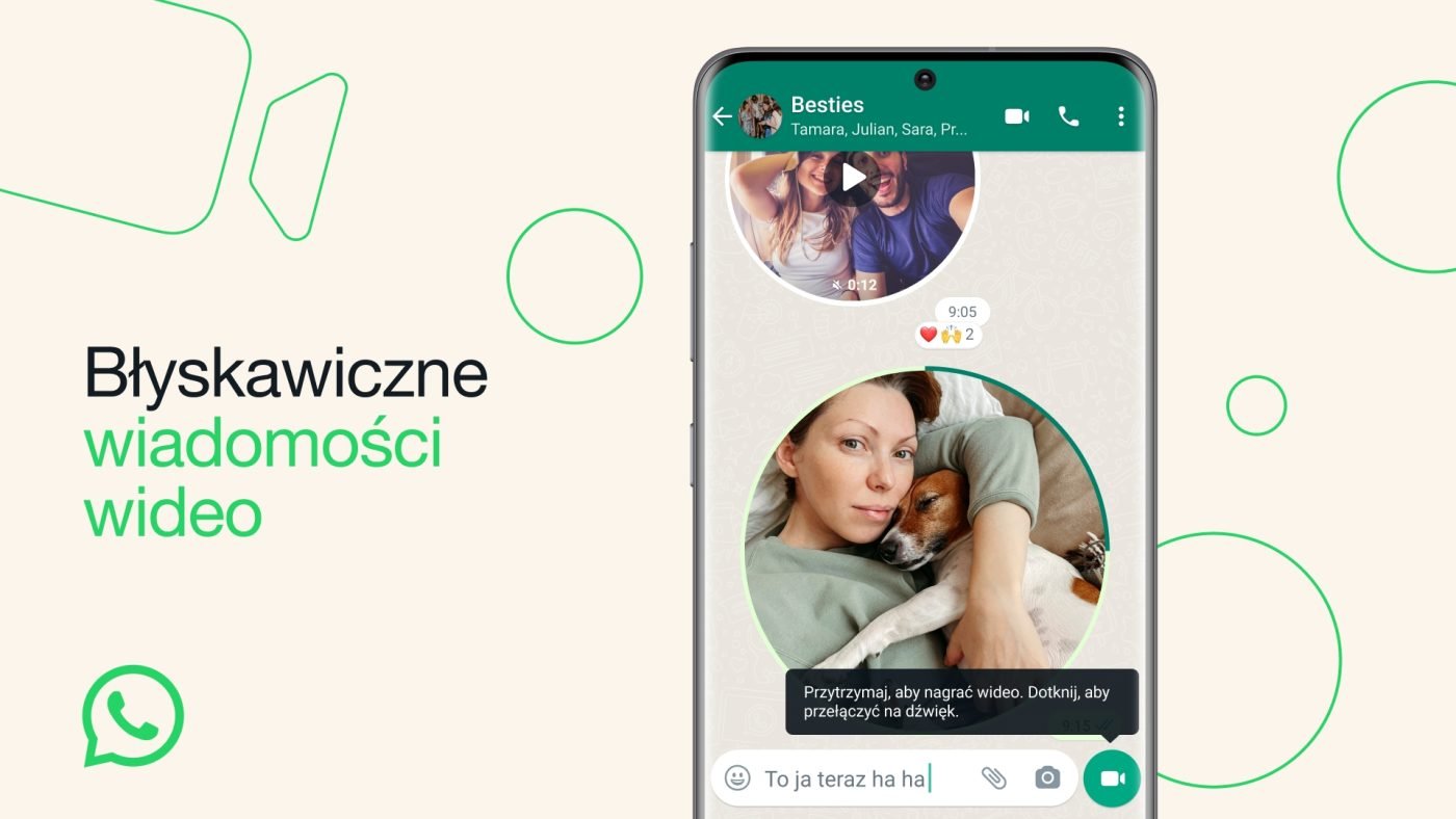 WhatsApp błyskawiczne wiadomości wideo