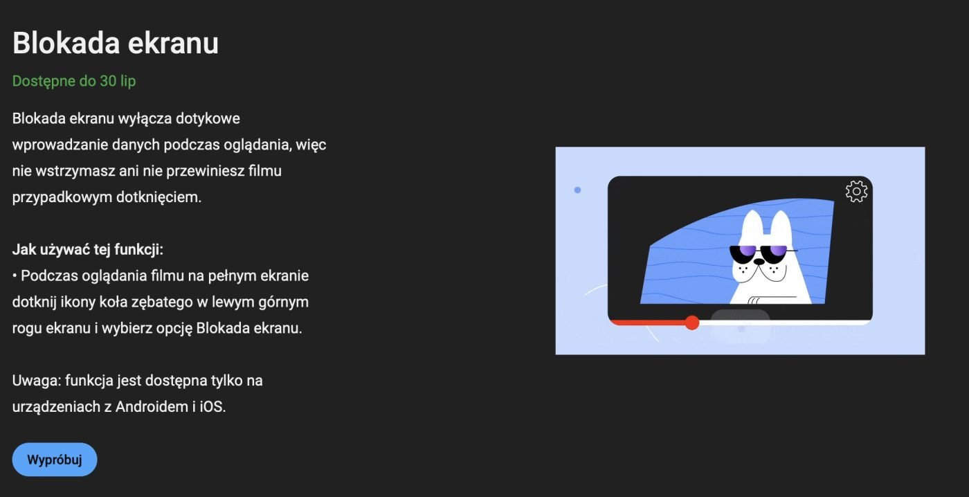 YouTube Premium blokada ekranu