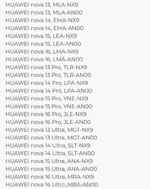 Huawei nova 13 14 15 16 Pro Ultra
