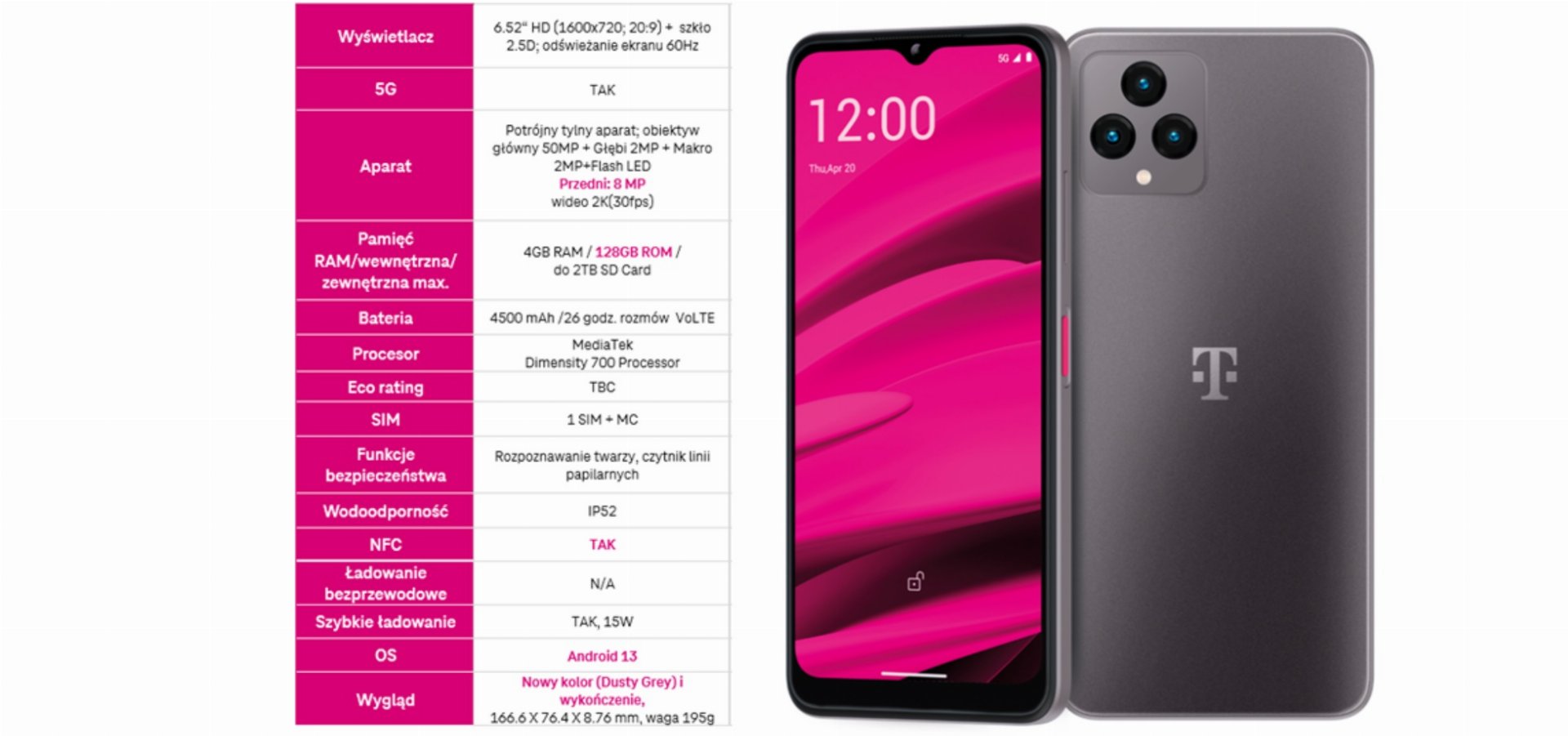 smartfon T-Mobile T Phone 5G 2023 smartphone