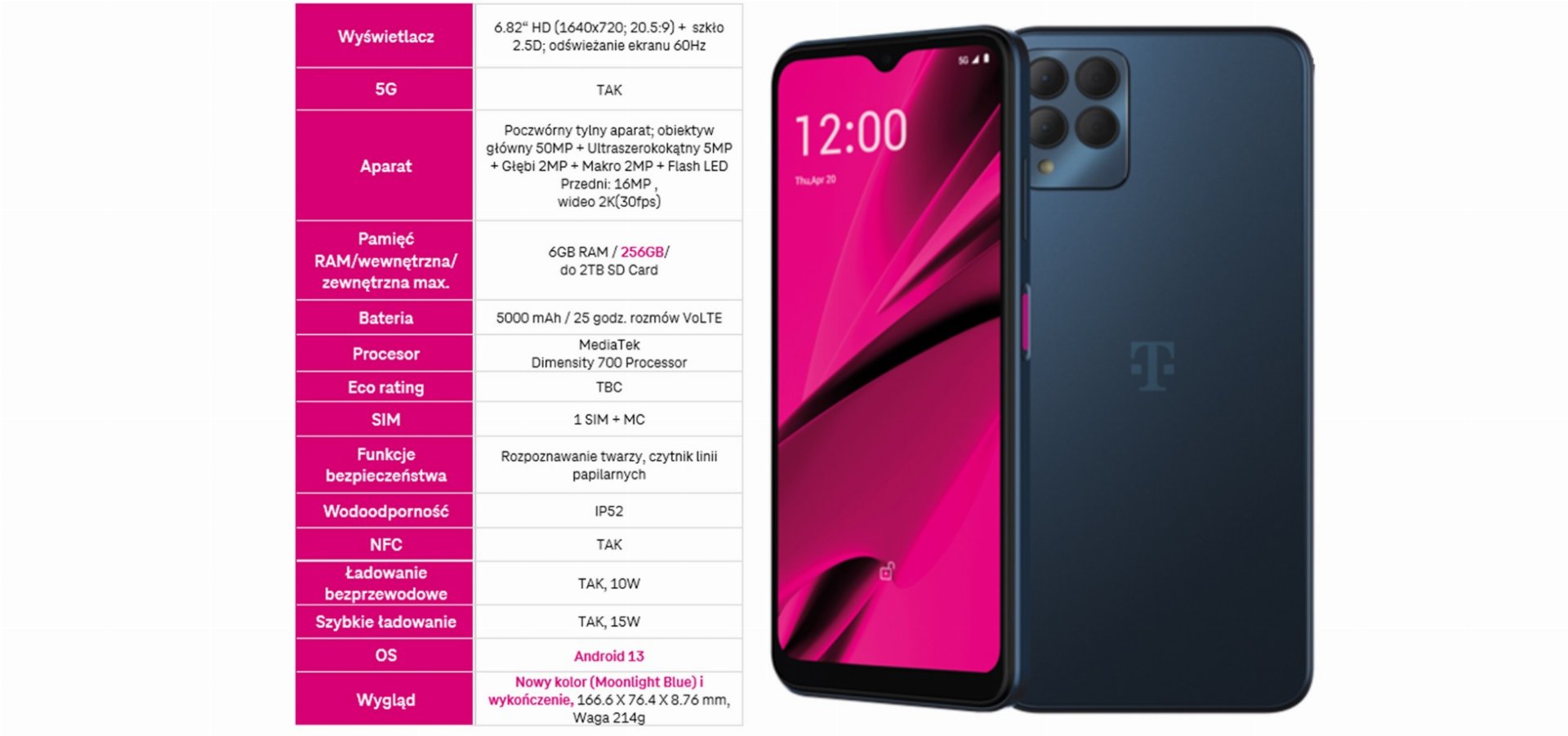 smartfon T-Mobile T Phone Pro 5G 2023 smartphone