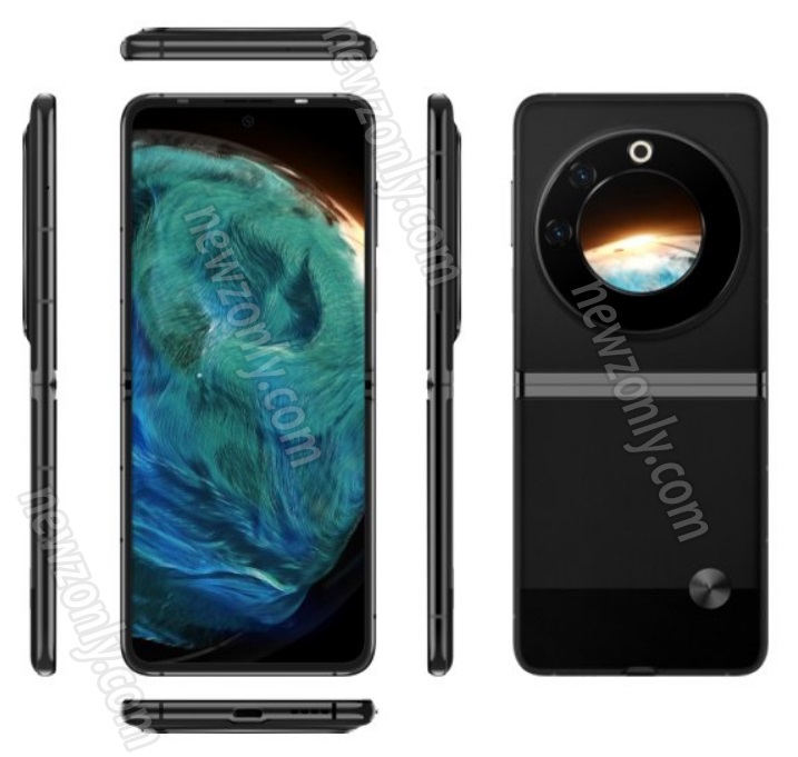 składany smartfon Tecno Phantom V Flip 5G foldable smartphone render rywal samsunga