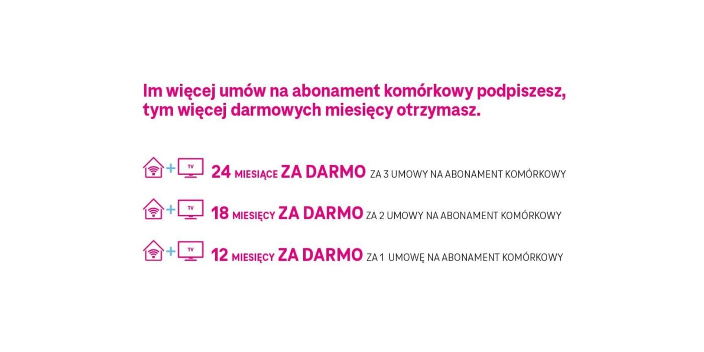 promocja T-Mobile internet światłowodowy i telewizja przez nawet 2 lata za darmo jesień 2023