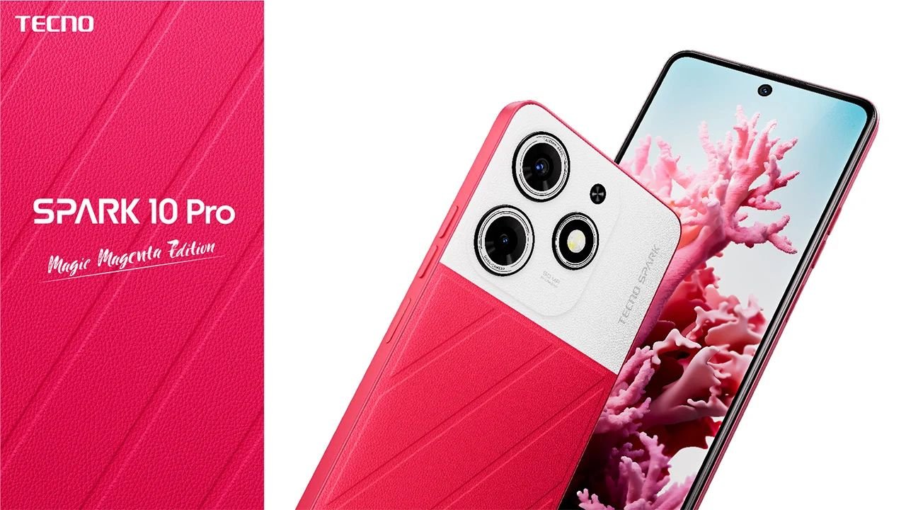 tecno spark 10 pro magic magenta smartfon