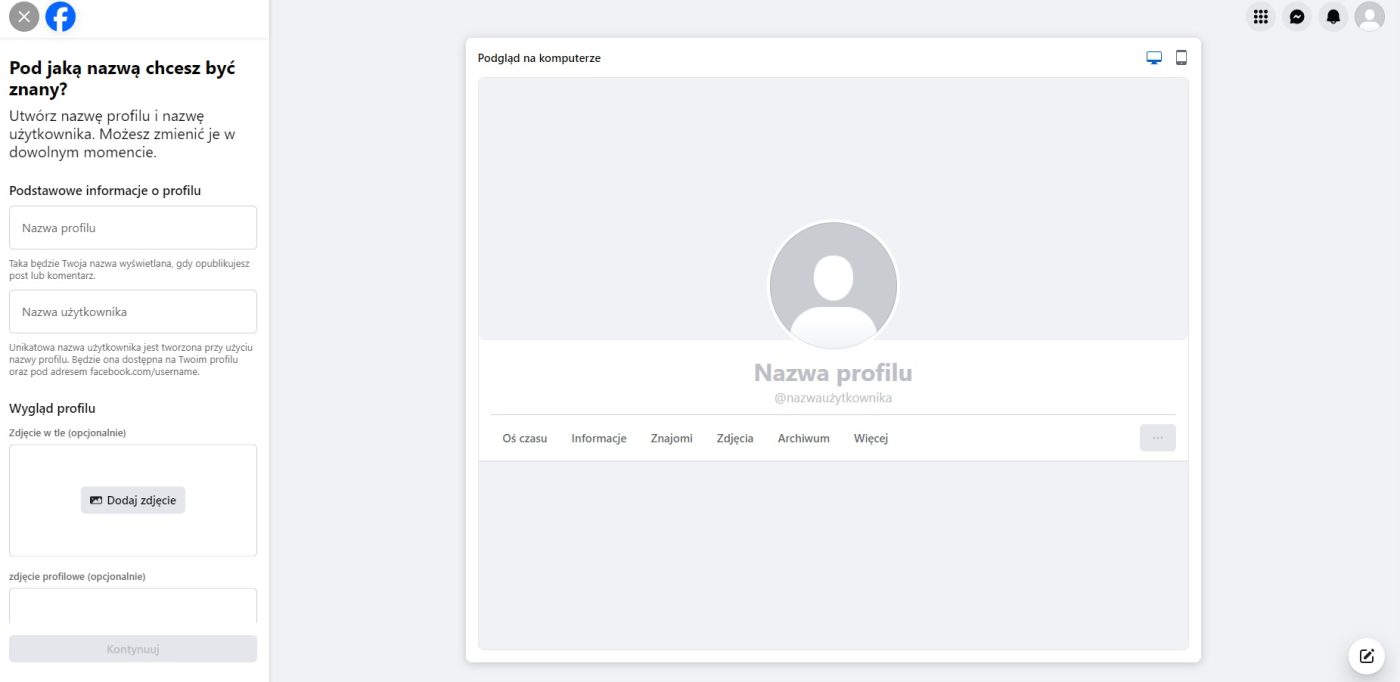 Facebook dodatkowe profile osobiste fot. Tabletowo.pl