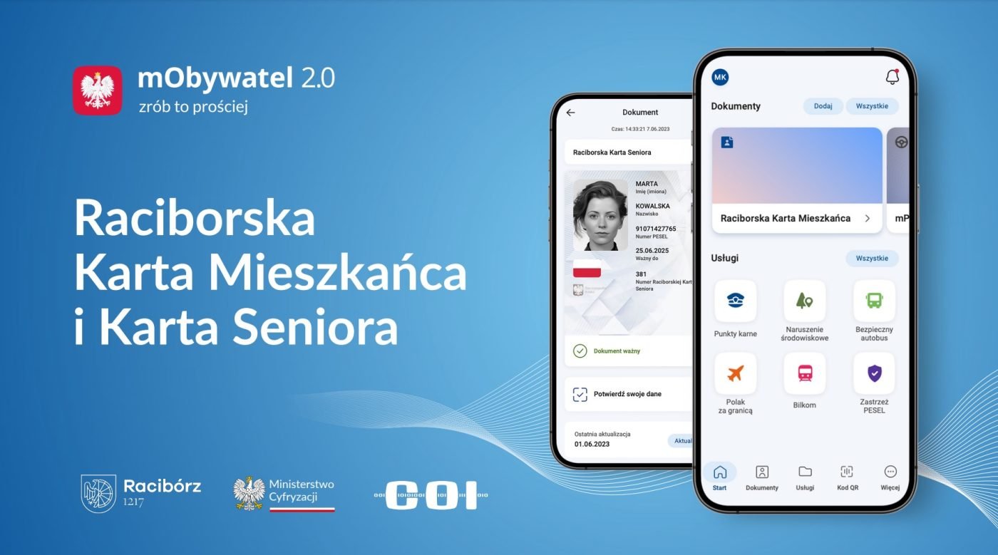 Ministerstwo Cyfryzacji mObywatel Raciborska Karta Mieszkańca Raciborska Karta Seniora fot. Tabletowo.pl