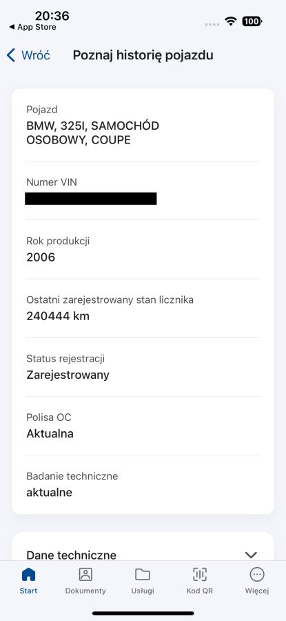mObywatel nowe funkcje Historia pojazdu fot. Tabletowo.pl
